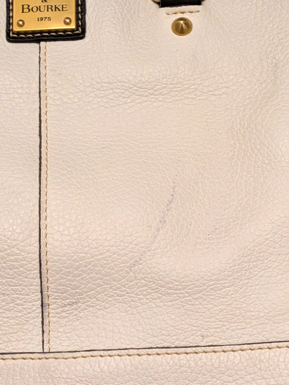 Dooney & Bourke Women's Tote Shopper Bag Purse White/Ivory Pebbled Leather. - Picture 3 of 9